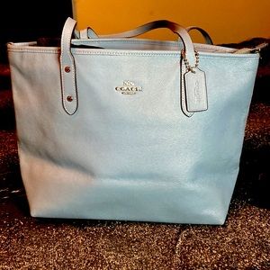 Barely used Coach City Zip Tote in Cornflower/Silver(F58846)